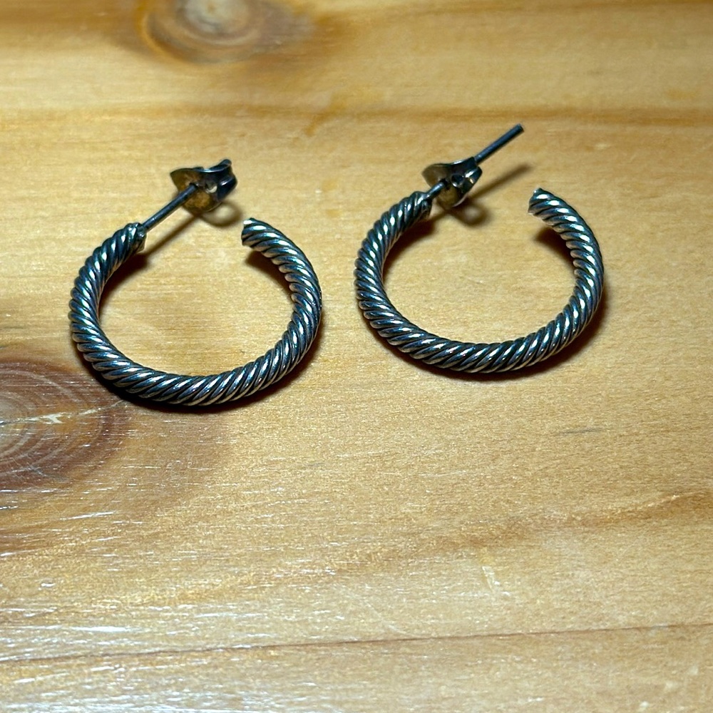 Silver set hoop earrings